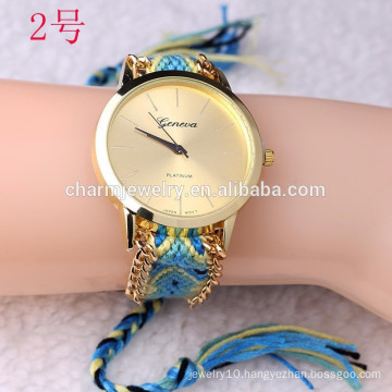 Latest bracelet watch with weave band/lady wrist watches for women BWL23